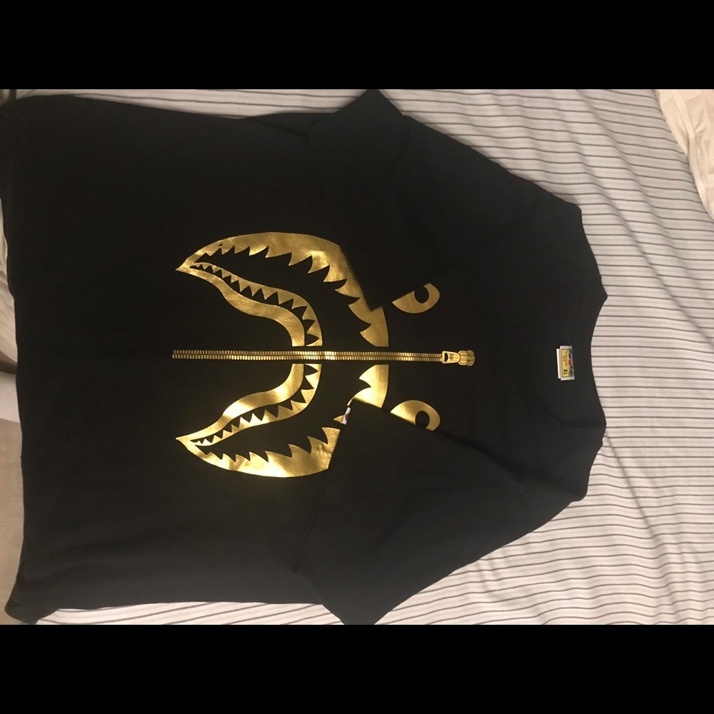 Bape gold shark tee